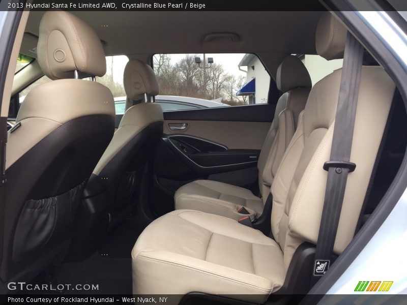 Crystalline Blue Pearl / Beige 2013 Hyundai Santa Fe Limited AWD