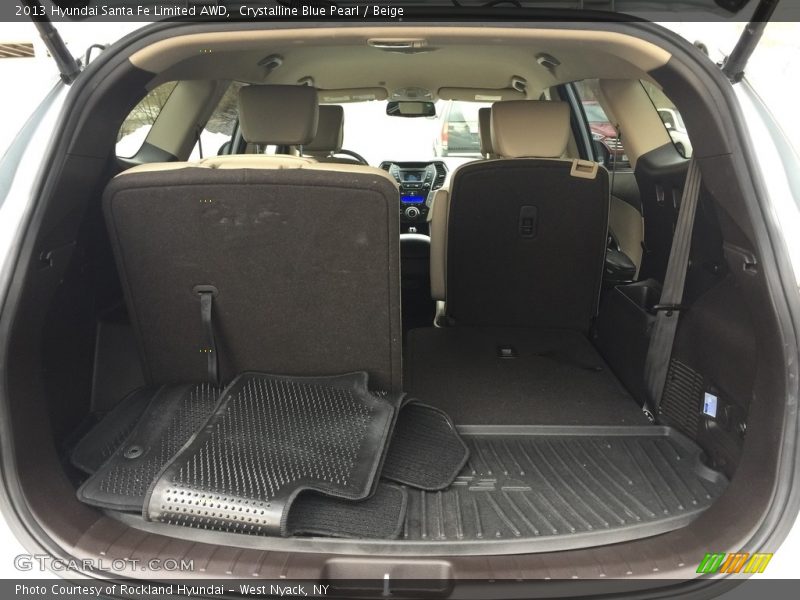 Crystalline Blue Pearl / Beige 2013 Hyundai Santa Fe Limited AWD