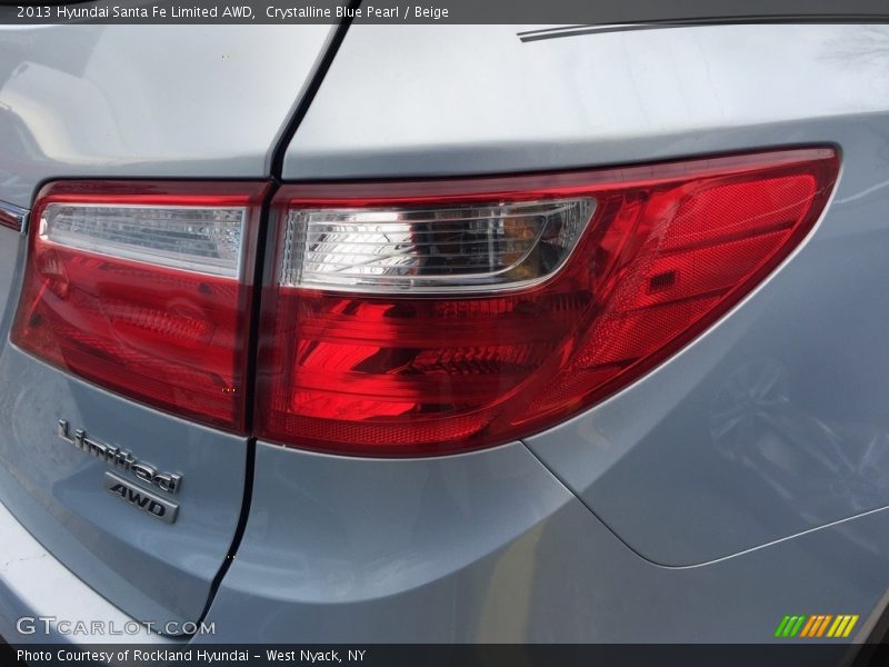 Crystalline Blue Pearl / Beige 2013 Hyundai Santa Fe Limited AWD