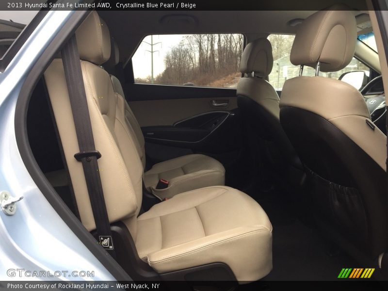 Crystalline Blue Pearl / Beige 2013 Hyundai Santa Fe Limited AWD