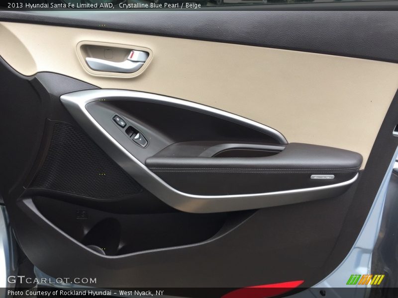 Crystalline Blue Pearl / Beige 2013 Hyundai Santa Fe Limited AWD