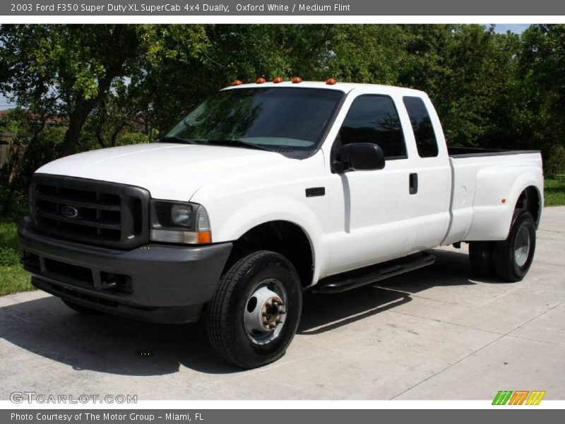 Oxford White / Medium Flint 2003 Ford F350 Super Duty XL SuperCab 4x4 Dually