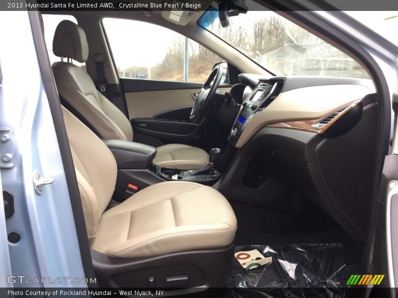 Crystalline Blue Pearl / Beige 2013 Hyundai Santa Fe Limited AWD