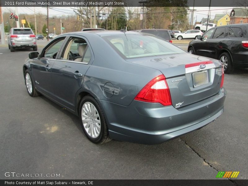 Steel Blue Metallic / Medium Light Stone 2011 Ford Fusion Hybrid