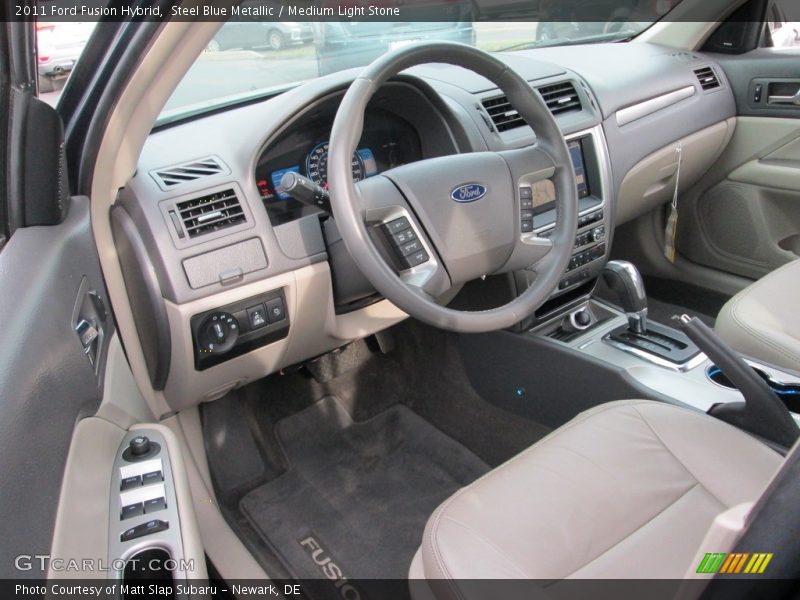 Steel Blue Metallic / Medium Light Stone 2011 Ford Fusion Hybrid