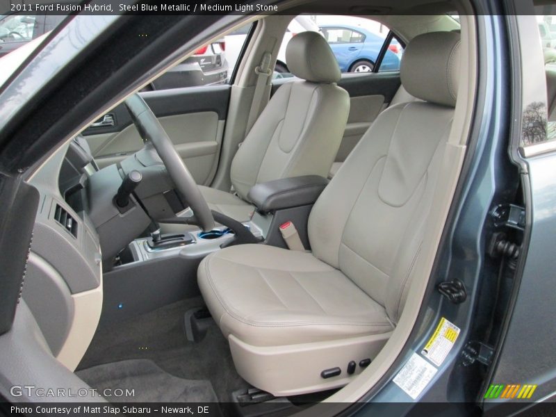 Steel Blue Metallic / Medium Light Stone 2011 Ford Fusion Hybrid