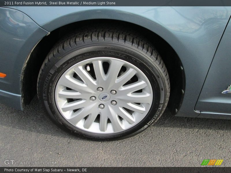 Steel Blue Metallic / Medium Light Stone 2011 Ford Fusion Hybrid
