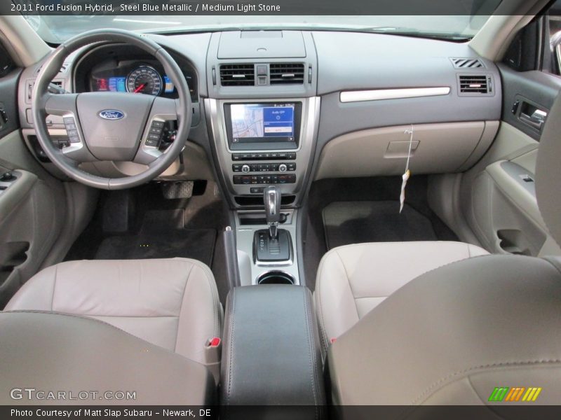 Steel Blue Metallic / Medium Light Stone 2011 Ford Fusion Hybrid