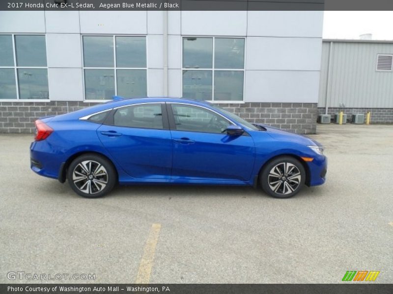 Aegean Blue Metallic / Black 2017 Honda Civic EX-L Sedan