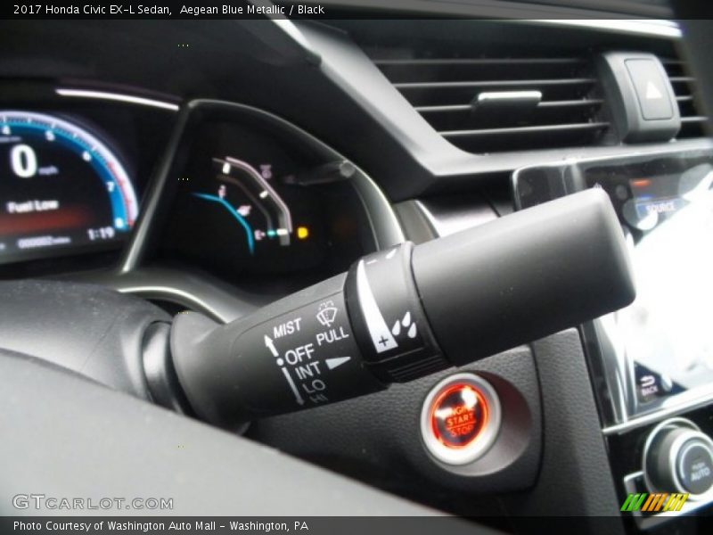 Aegean Blue Metallic / Black 2017 Honda Civic EX-L Sedan