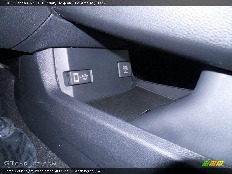 Aegean Blue Metallic / Black 2017 Honda Civic EX-L Sedan