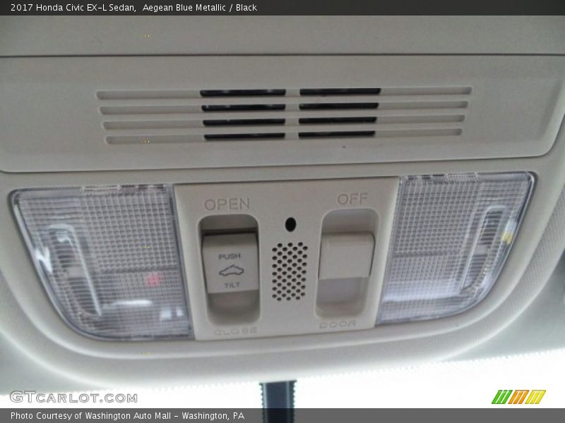 Aegean Blue Metallic / Black 2017 Honda Civic EX-L Sedan
