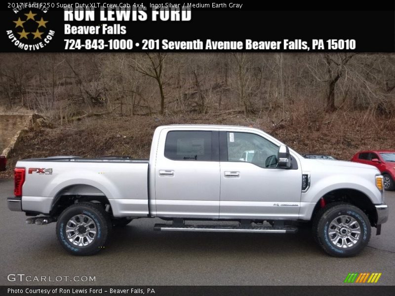 Ingot Silver / Medium Earth Gray 2017 Ford F250 Super Duty XLT Crew Cab 4x4