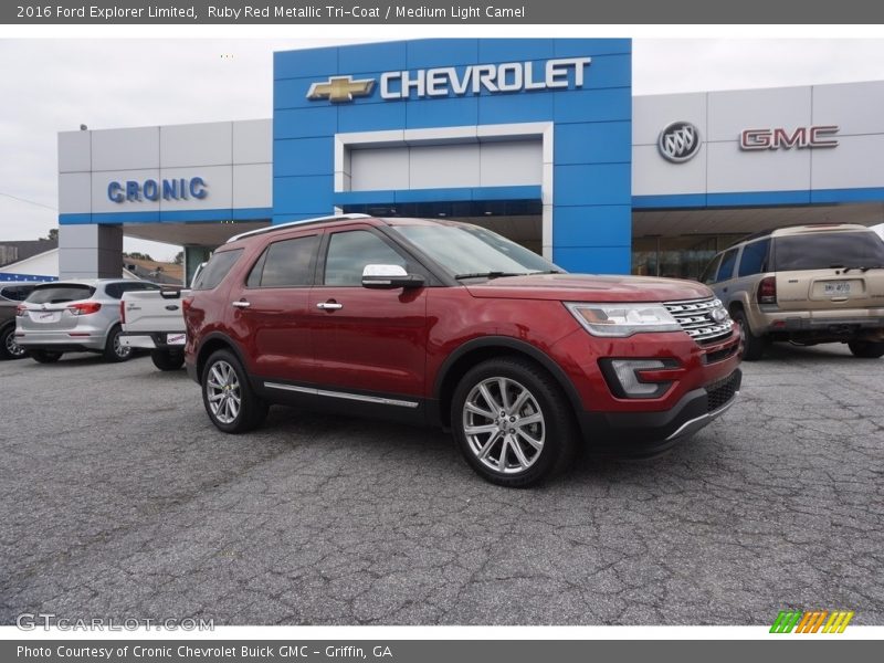 Ruby Red Metallic Tri-Coat / Medium Light Camel 2016 Ford Explorer Limited