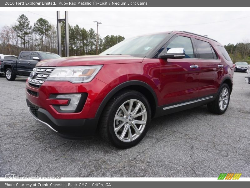 Ruby Red Metallic Tri-Coat / Medium Light Camel 2016 Ford Explorer Limited