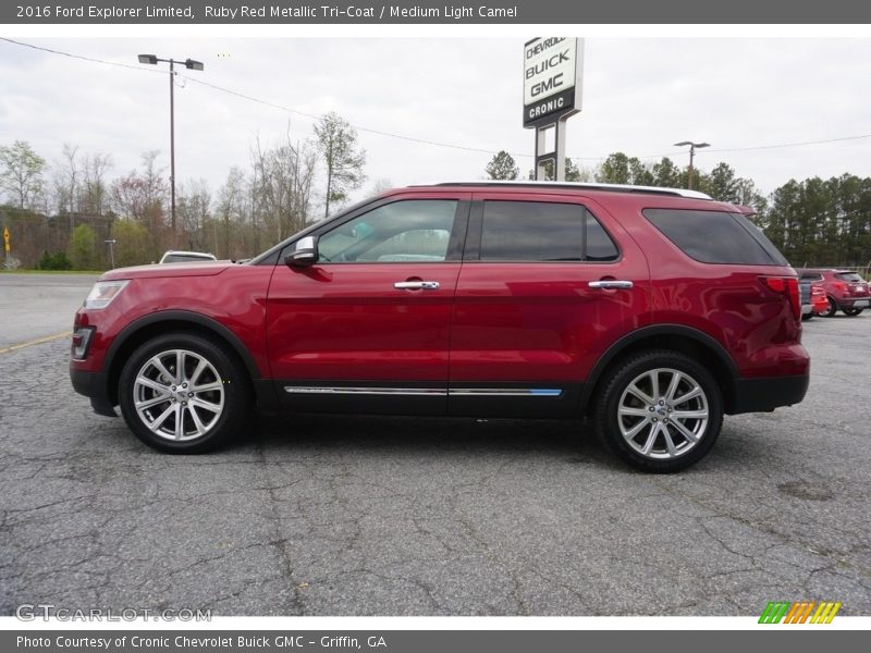 Ruby Red Metallic Tri-Coat / Medium Light Camel 2016 Ford Explorer Limited