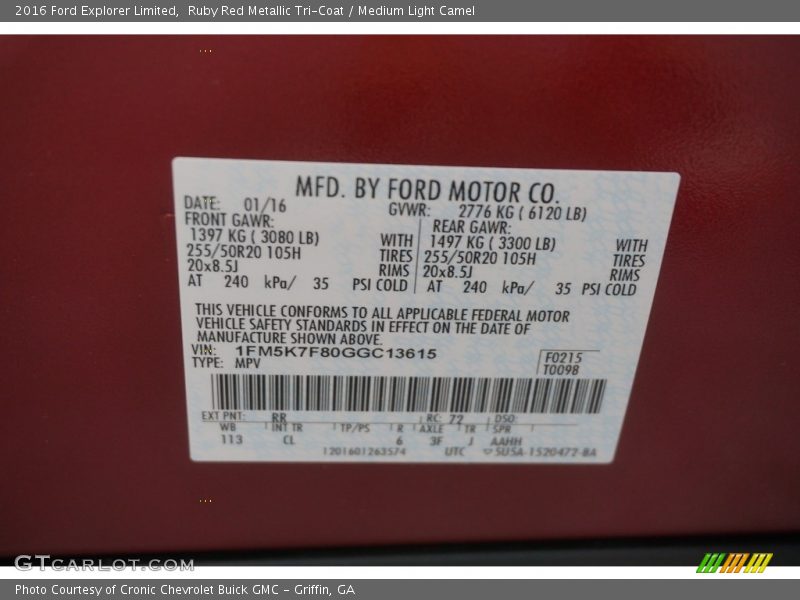 Ruby Red Metallic Tri-Coat / Medium Light Camel 2016 Ford Explorer Limited