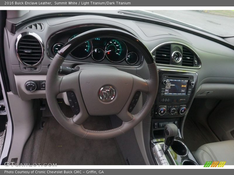Summit White / Light Titanium/Dark Titanium 2016 Buick Enclave Leather
