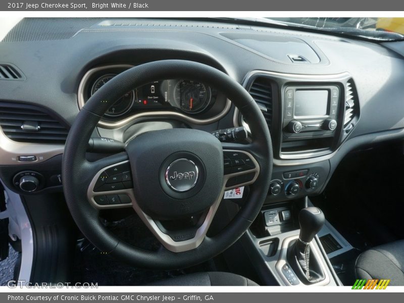 Bright White / Black 2017 Jeep Cherokee Sport