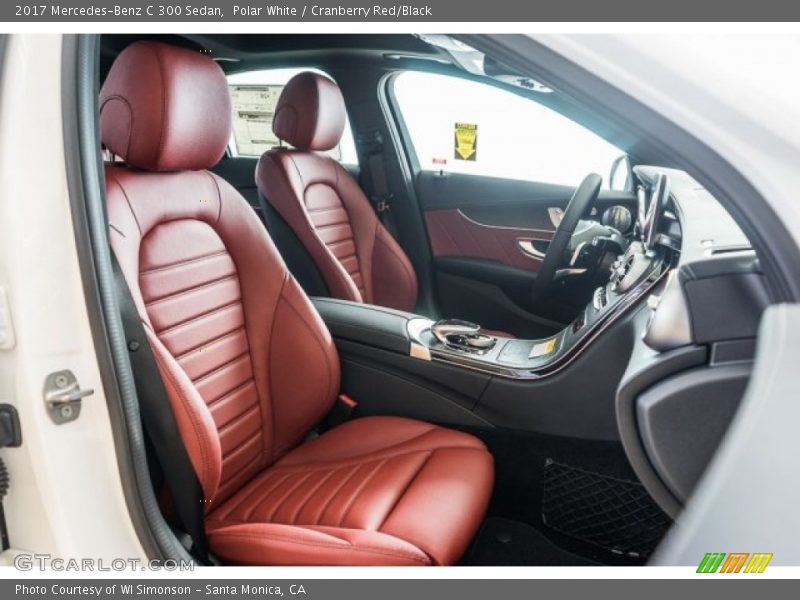 Polar White / Cranberry Red/Black 2017 Mercedes-Benz C 300 Sedan