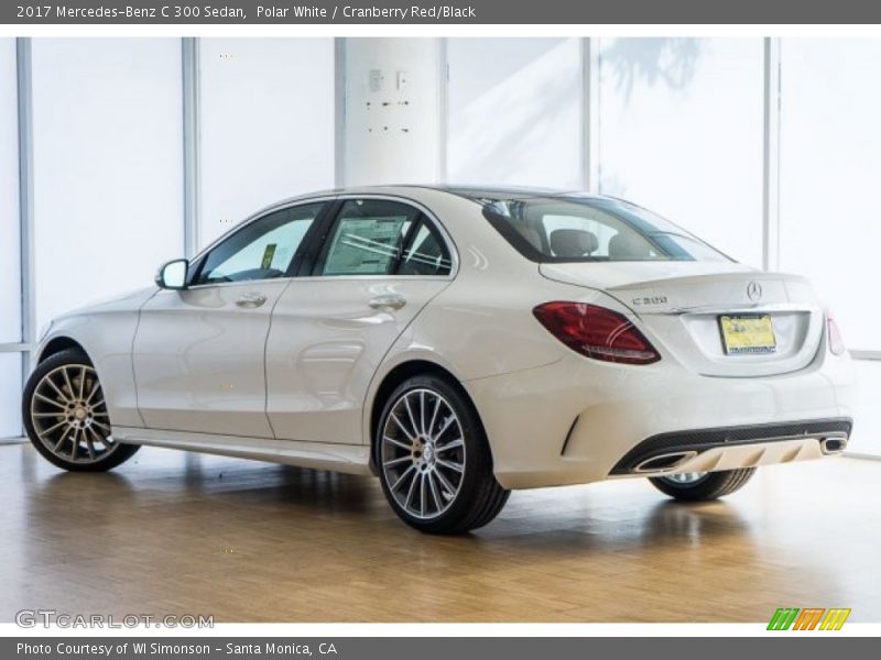 Polar White / Cranberry Red/Black 2017 Mercedes-Benz C 300 Sedan