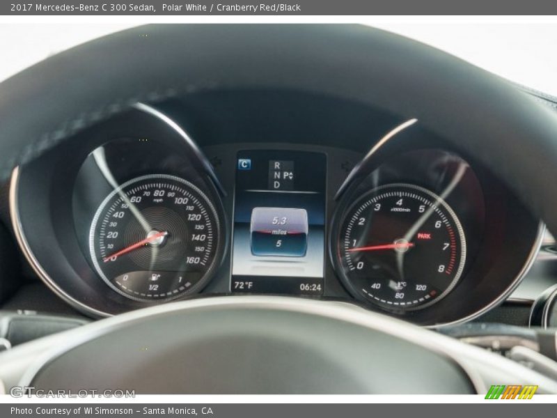 Polar White / Cranberry Red/Black 2017 Mercedes-Benz C 300 Sedan