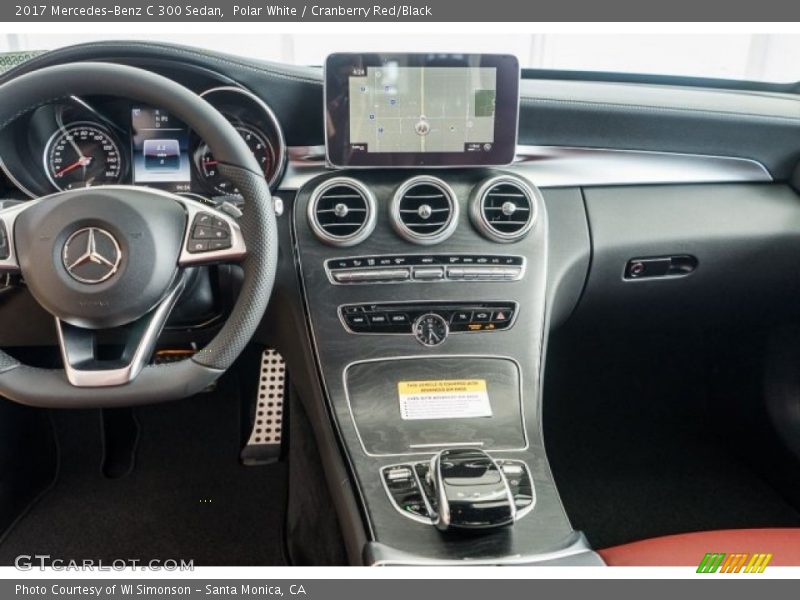 Polar White / Cranberry Red/Black 2017 Mercedes-Benz C 300 Sedan