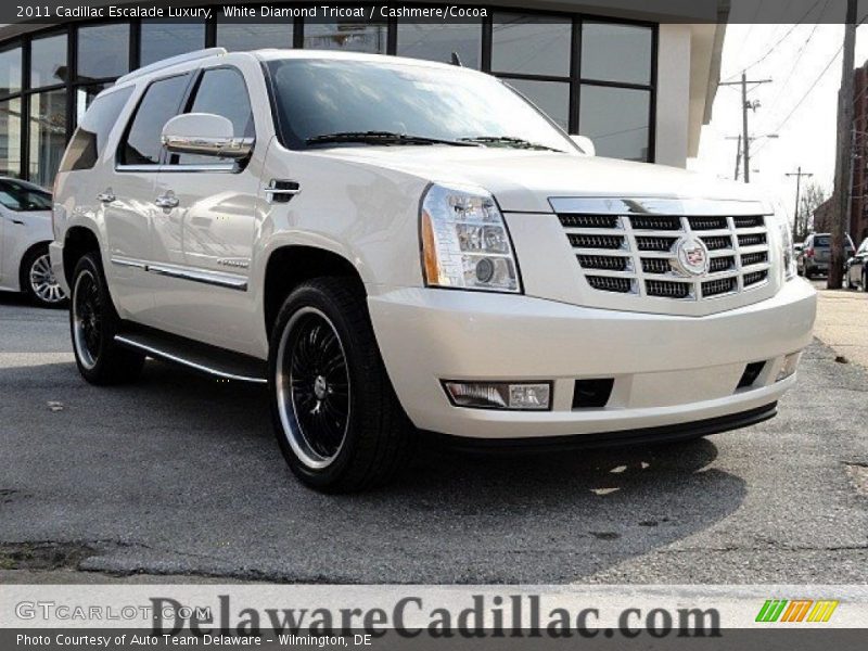 White Diamond Tricoat / Cashmere/Cocoa 2011 Cadillac Escalade Luxury