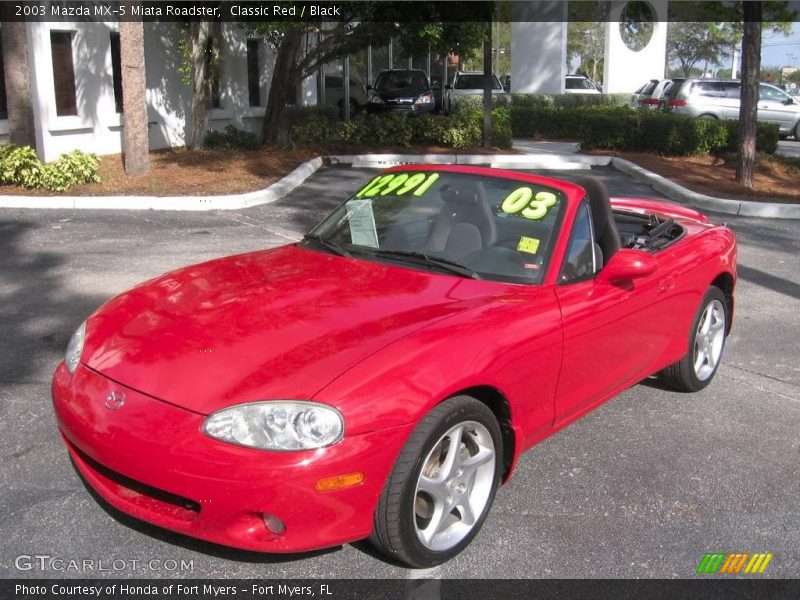 Classic Red / Black 2003 Mazda MX-5 Miata Roadster