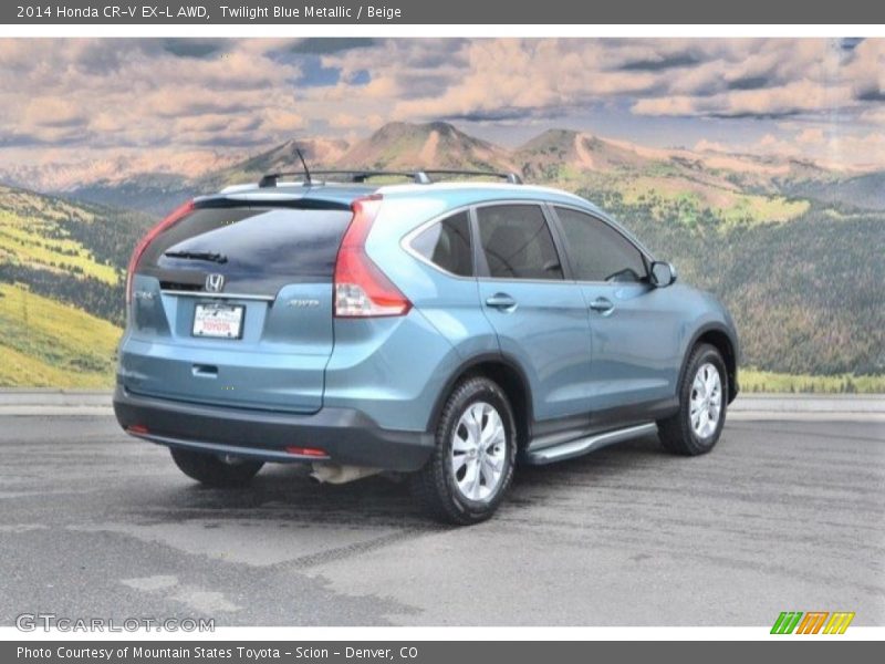 Twilight Blue Metallic / Beige 2014 Honda CR-V EX-L AWD