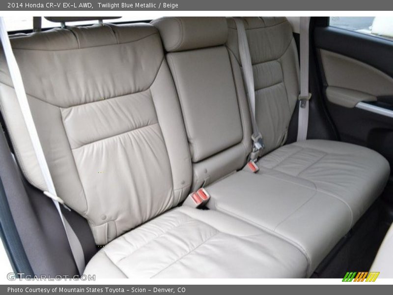 Twilight Blue Metallic / Beige 2014 Honda CR-V EX-L AWD