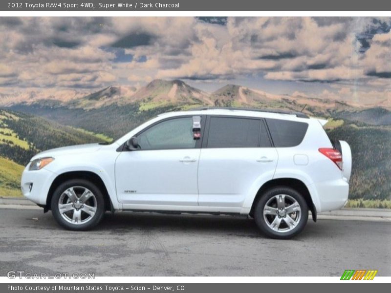 Super White / Dark Charcoal 2012 Toyota RAV4 Sport 4WD