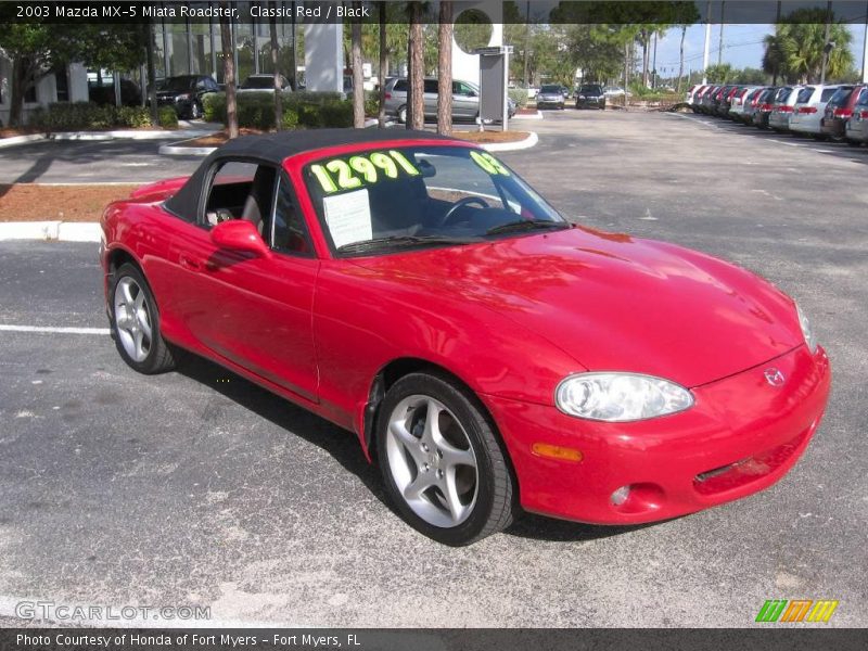 Classic Red / Black 2003 Mazda MX-5 Miata Roadster