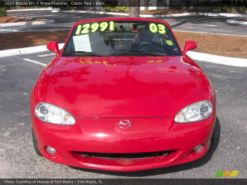 Classic Red / Black 2003 Mazda MX-5 Miata Roadster