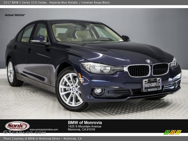 Imperial Blue Metallic / Venetian Beige/Black 2017 BMW 3 Series 320i Sedan