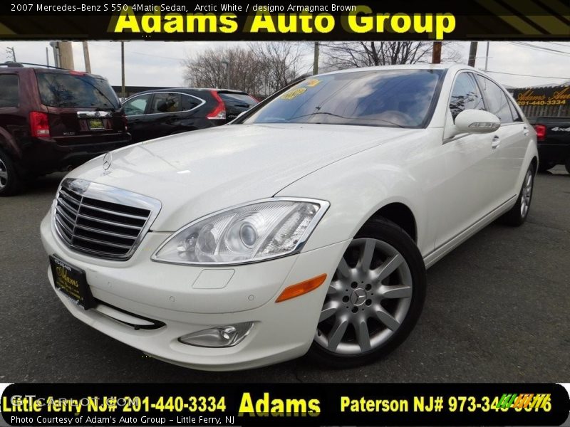 Arctic White / designo Armagnac Brown 2007 Mercedes-Benz S 550 4Matic Sedan