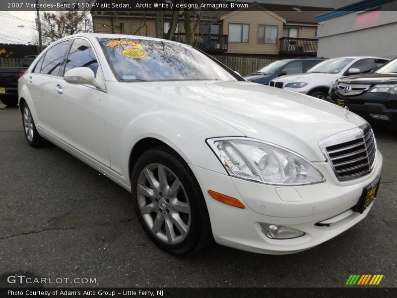 Arctic White / designo Armagnac Brown 2007 Mercedes-Benz S 550 4Matic Sedan