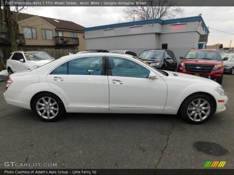 Arctic White / designo Armagnac Brown 2007 Mercedes-Benz S 550 4Matic Sedan