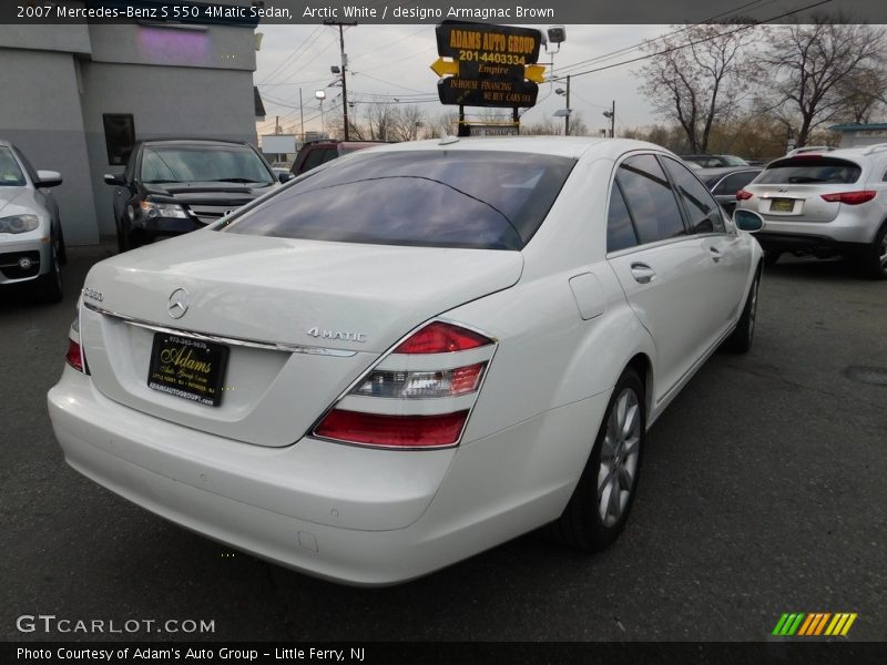 Arctic White / designo Armagnac Brown 2007 Mercedes-Benz S 550 4Matic Sedan