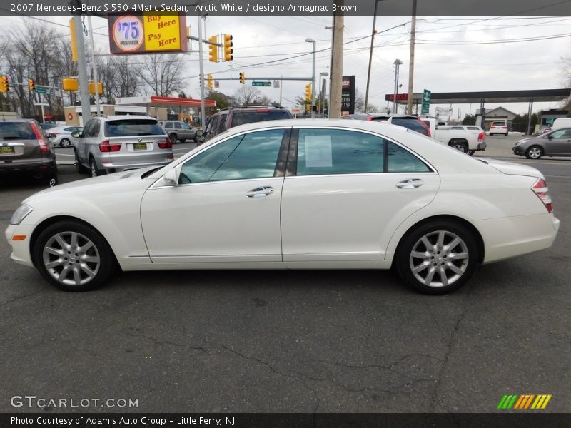 Arctic White / designo Armagnac Brown 2007 Mercedes-Benz S 550 4Matic Sedan