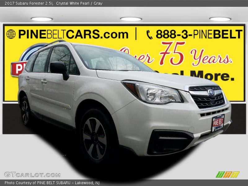 Crystal White Pearl / Gray 2017 Subaru Forester 2.5i