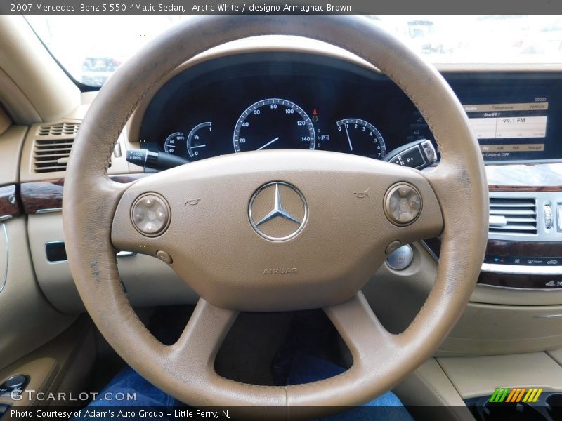 Arctic White / designo Armagnac Brown 2007 Mercedes-Benz S 550 4Matic Sedan