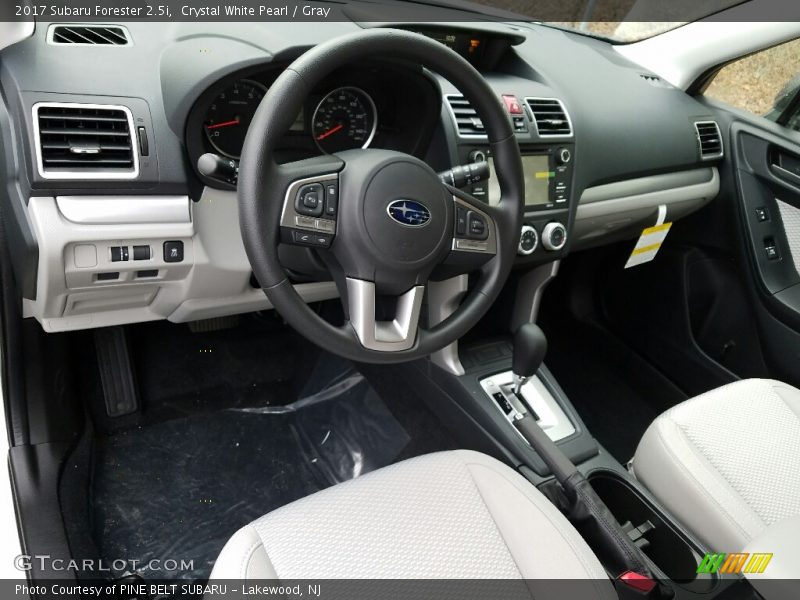 Crystal White Pearl / Gray 2017 Subaru Forester 2.5i