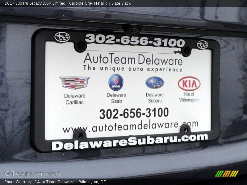 Carbide Gray Metallic / Slate Black 2017 Subaru Legacy 3.6R Limited