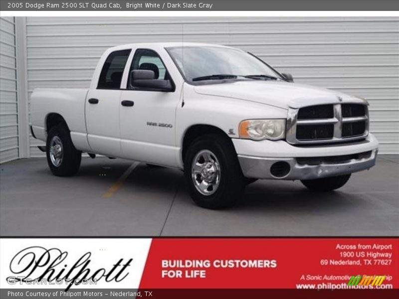 Bright White / Dark Slate Gray 2005 Dodge Ram 2500 SLT Quad Cab