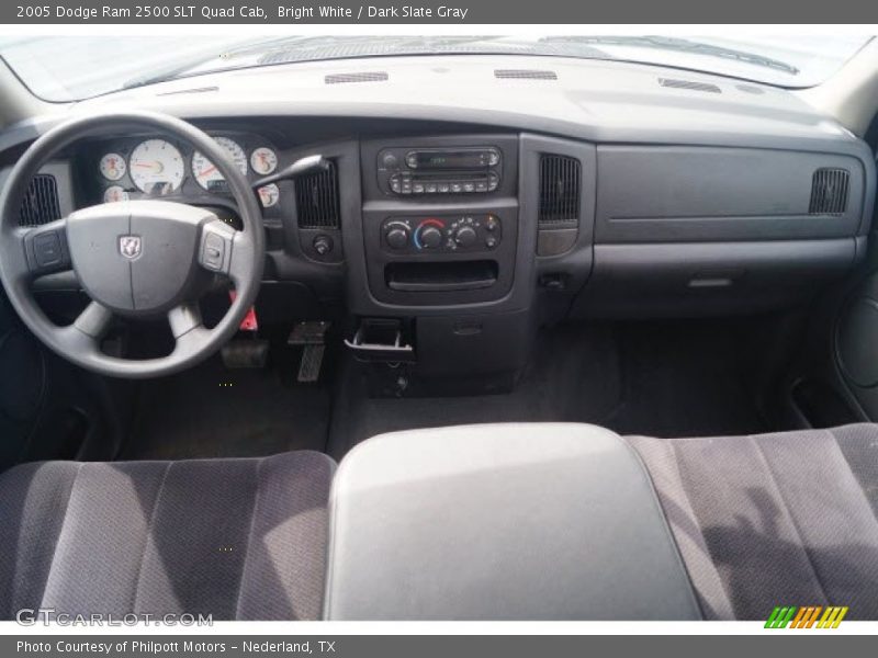 Bright White / Dark Slate Gray 2005 Dodge Ram 2500 SLT Quad Cab