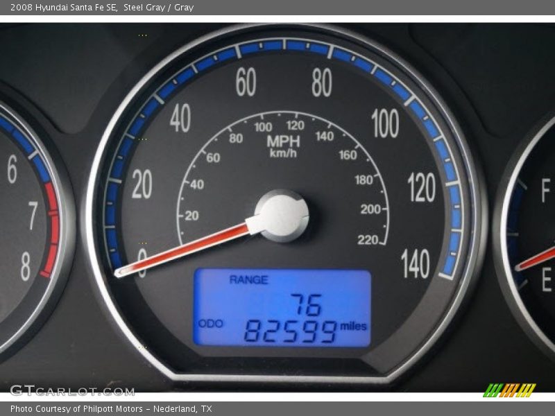 Steel Gray / Gray 2008 Hyundai Santa Fe SE