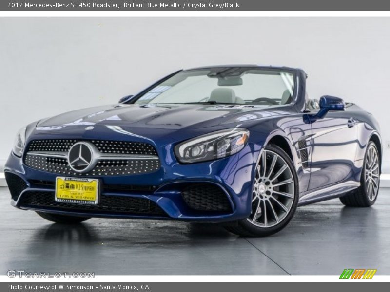 Brilliant Blue Metallic / Crystal Grey/Black 2017 Mercedes-Benz SL 450 Roadster