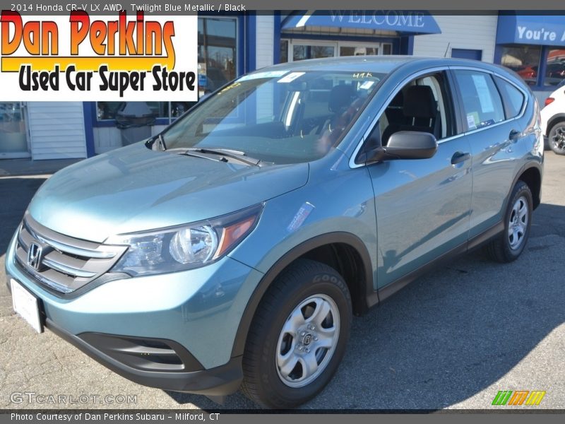 Twilight Blue Metallic / Black 2014 Honda CR-V LX AWD