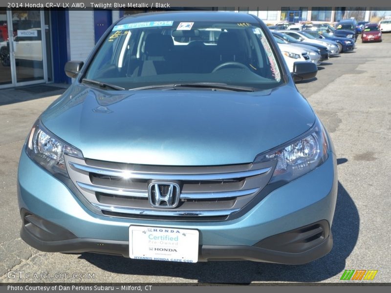 Twilight Blue Metallic / Black 2014 Honda CR-V LX AWD
